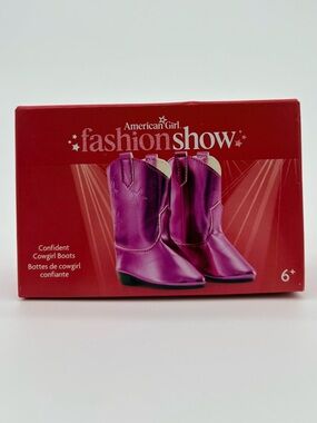 AMERICAN GIRL Doll Metallic Pink Boots w/ Stamped Stars, CONFIDENT COWGIRL BOOTS